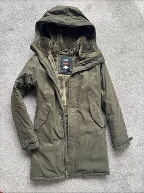 aritzia tna Olive Green Parka Jacket with Hood